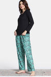 Zivame Mickey Mania Knit Poly Pyjama Set - Winter Green — thumbnail 3